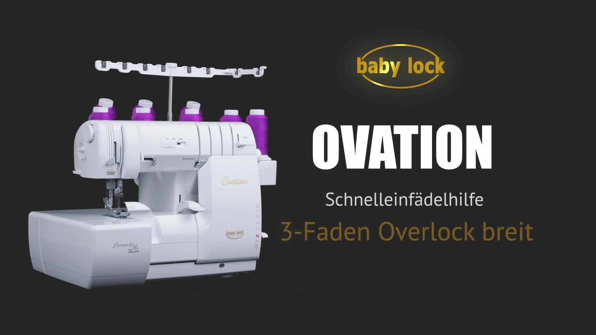 Ovation: 3-Faden-Overlock breit einfädeln