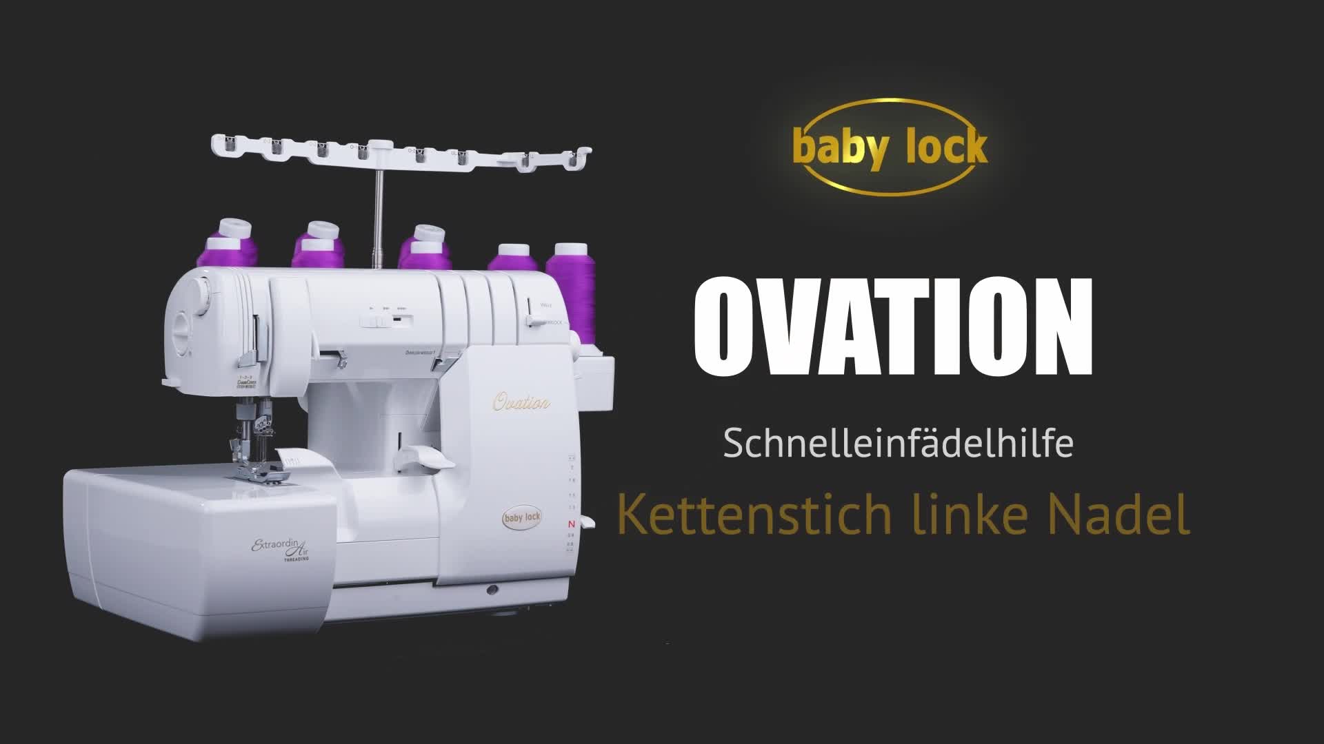 Ovation: Kettenstich linke Nadel einfädeln