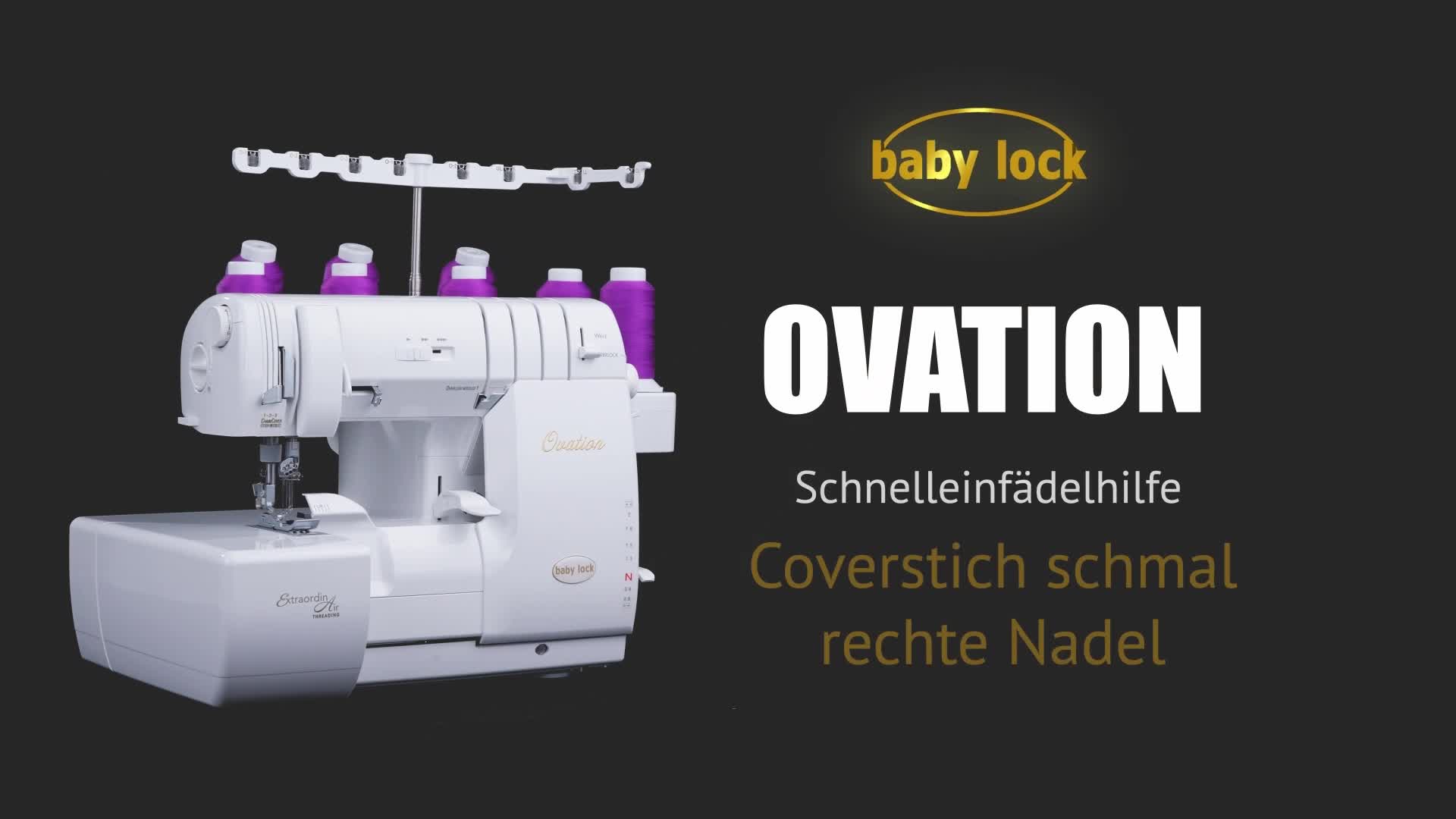 Ovation: Coverstich schmal rechte Nadel einfädeln
