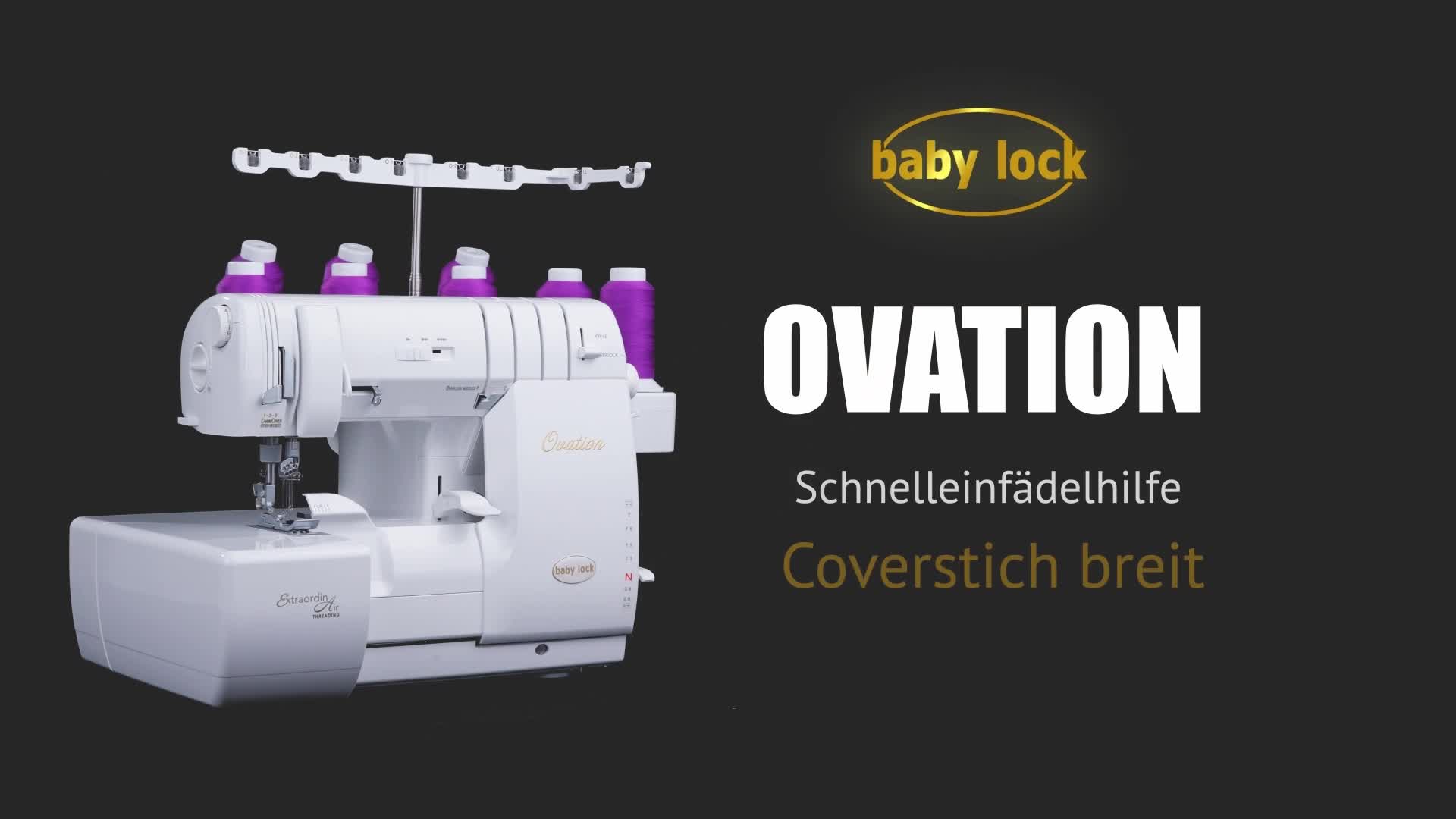 Ovation: Coverstich breit einfädeln